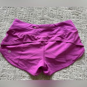 Lululemon speed up shorts. Purple fuscia color. Size 4.